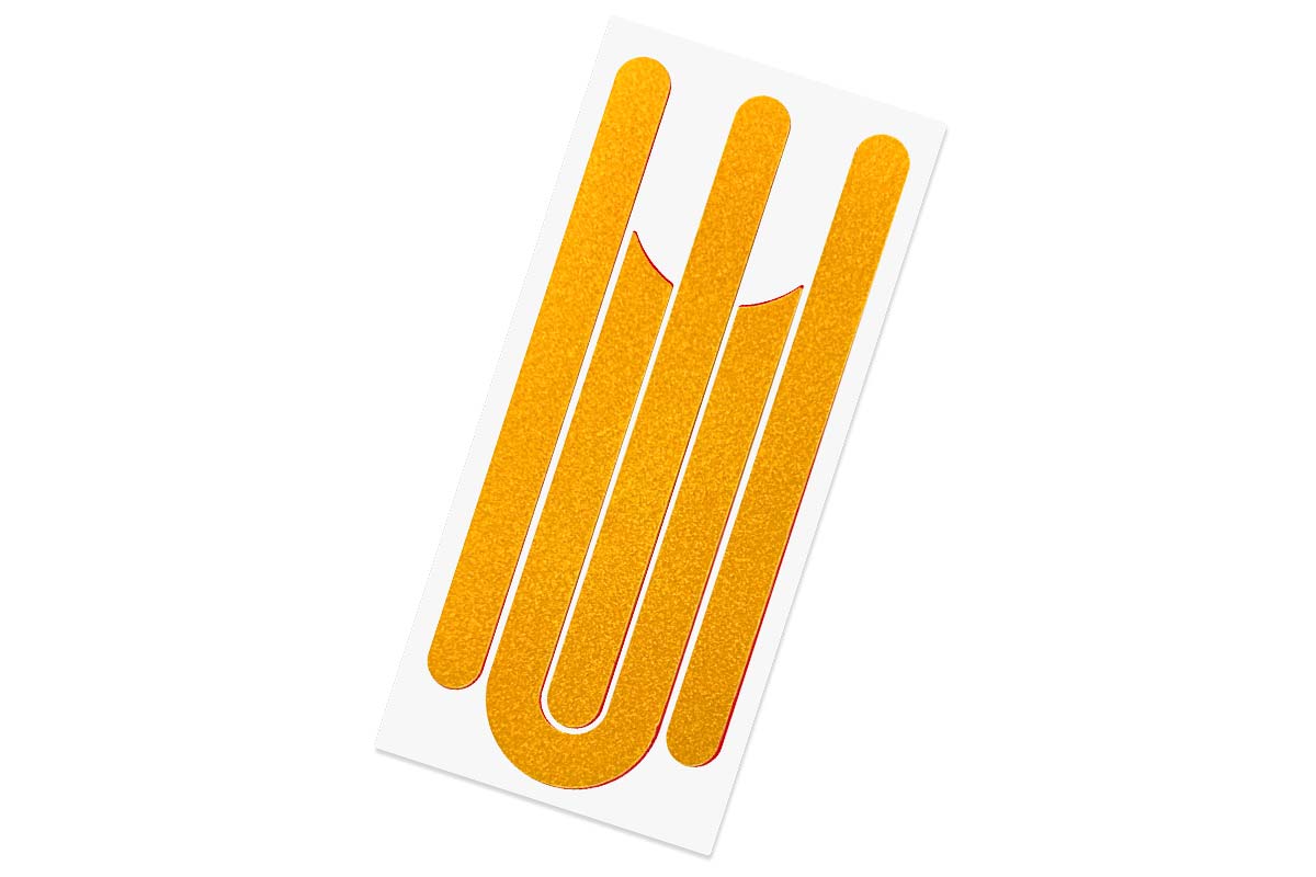 Reflective sticker for side covers, yellow